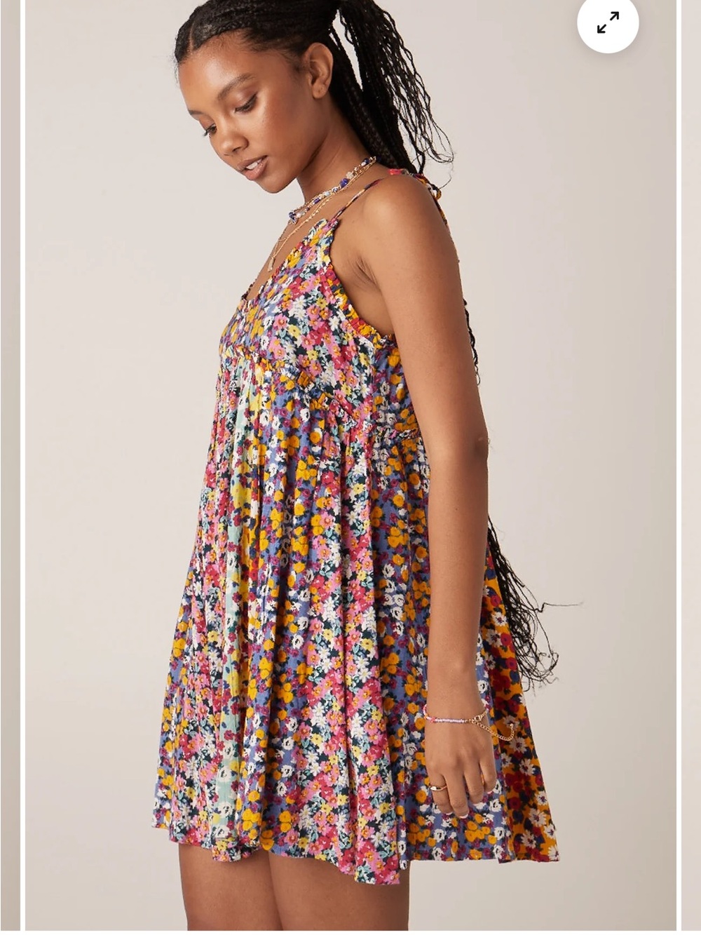 Patrons of Peace Malibu Dress M Floral Babydoll Mini Dress Western Boho C1 - Picture 5 of 15